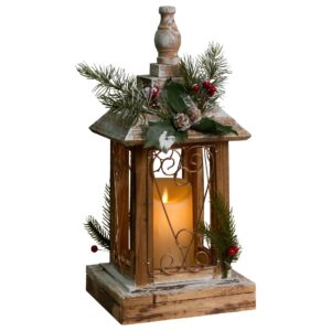 LED Lantern SAIMA  Christmas Motif 40 cm Dark Brown