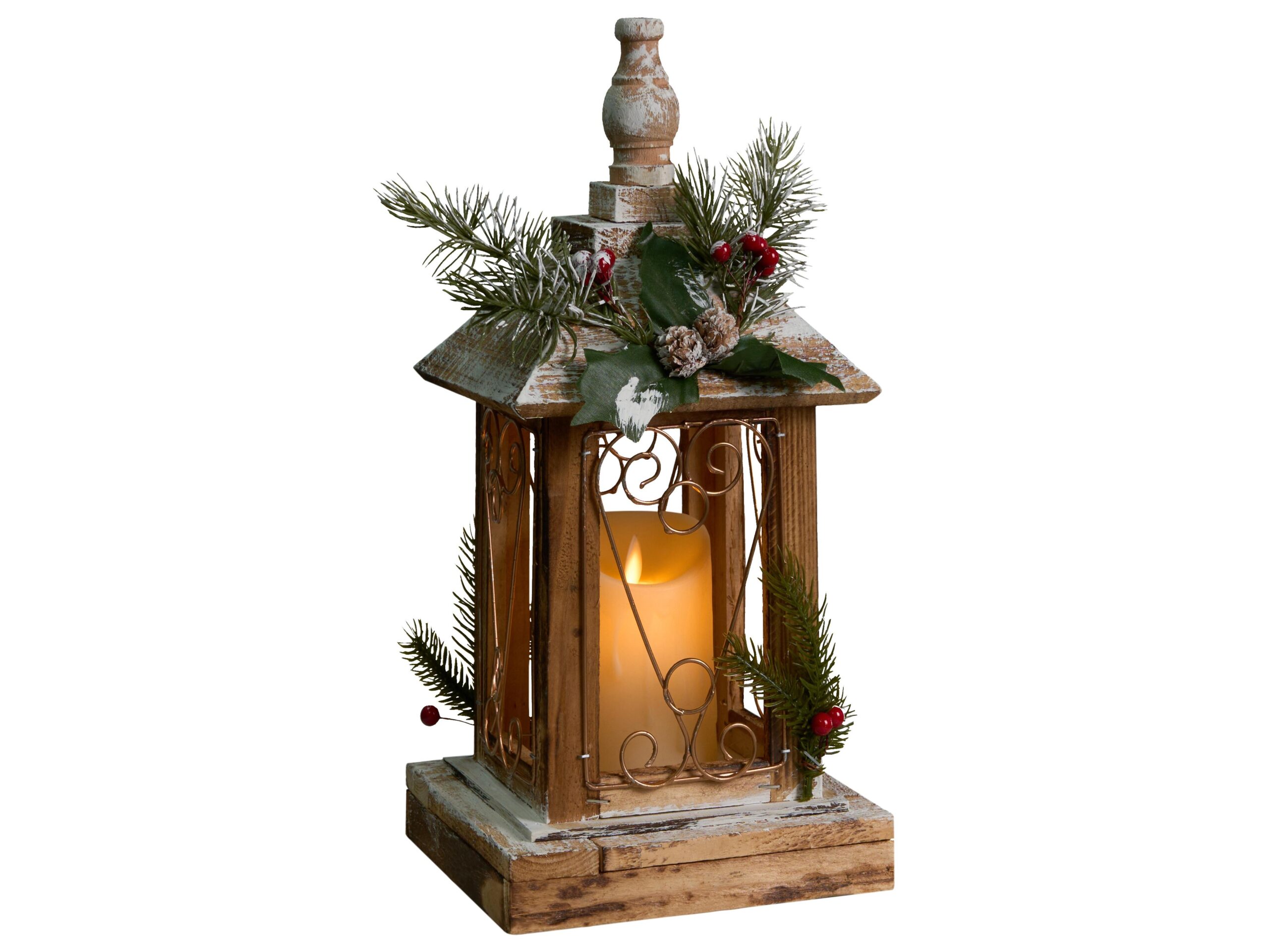 LED Lantern SAIMA  Christmas Motif 40 cm Dark Brown