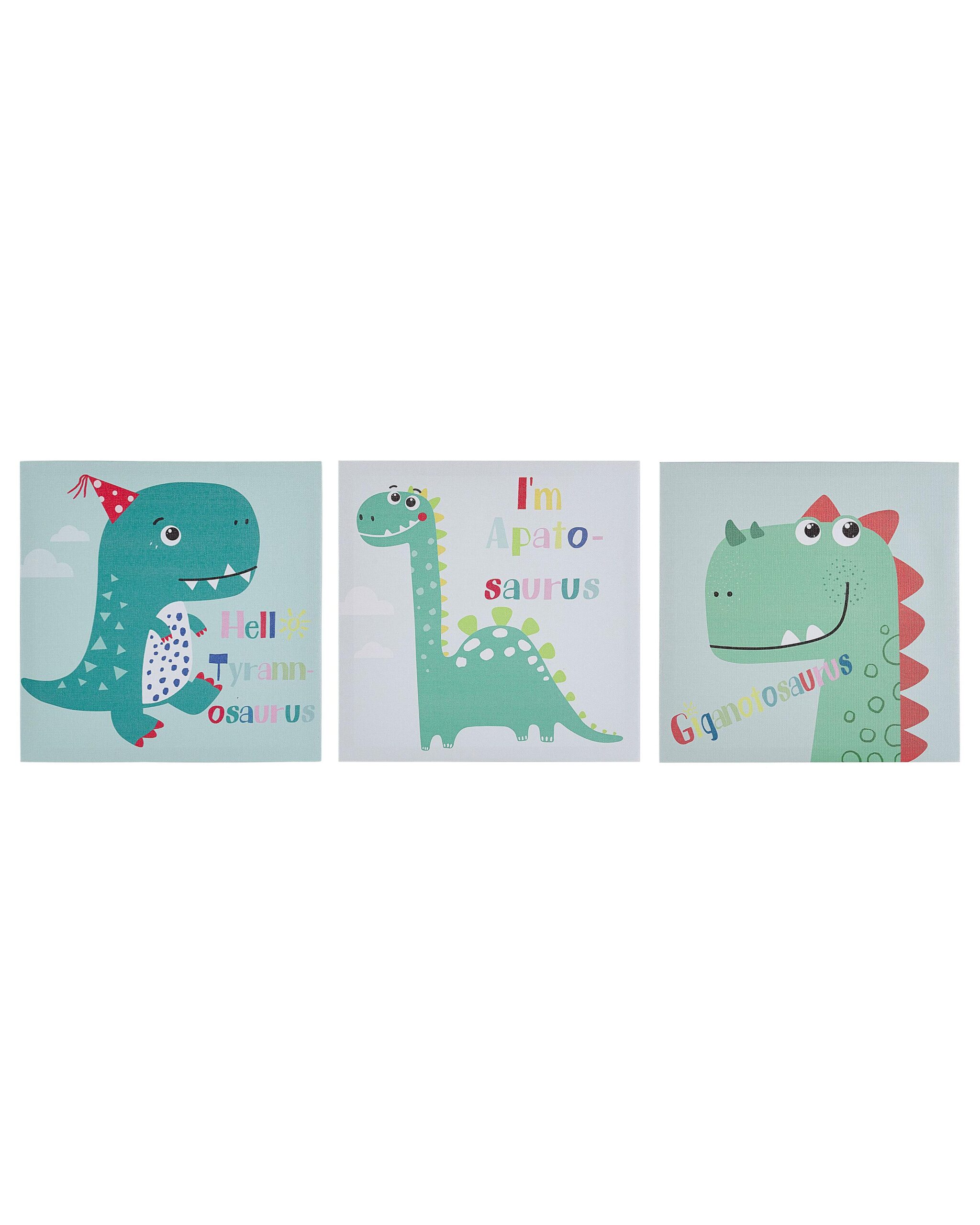 Set of 3 Canvases BINGUI  Kids Motif 30 x 30 cm Multicolour