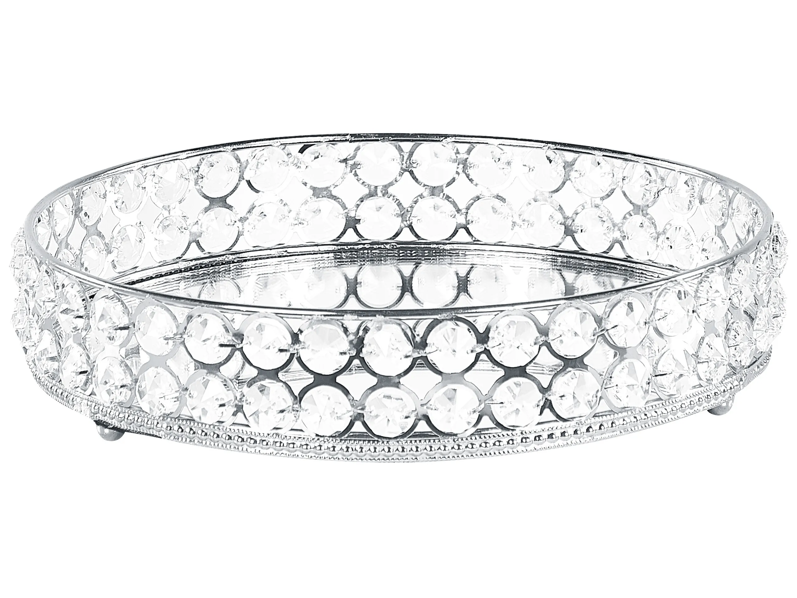 Decorative Tray VATAN  Glass Silver