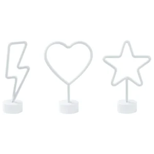 Set of 3 Neon LED Signs FLORETTA  Multicolour