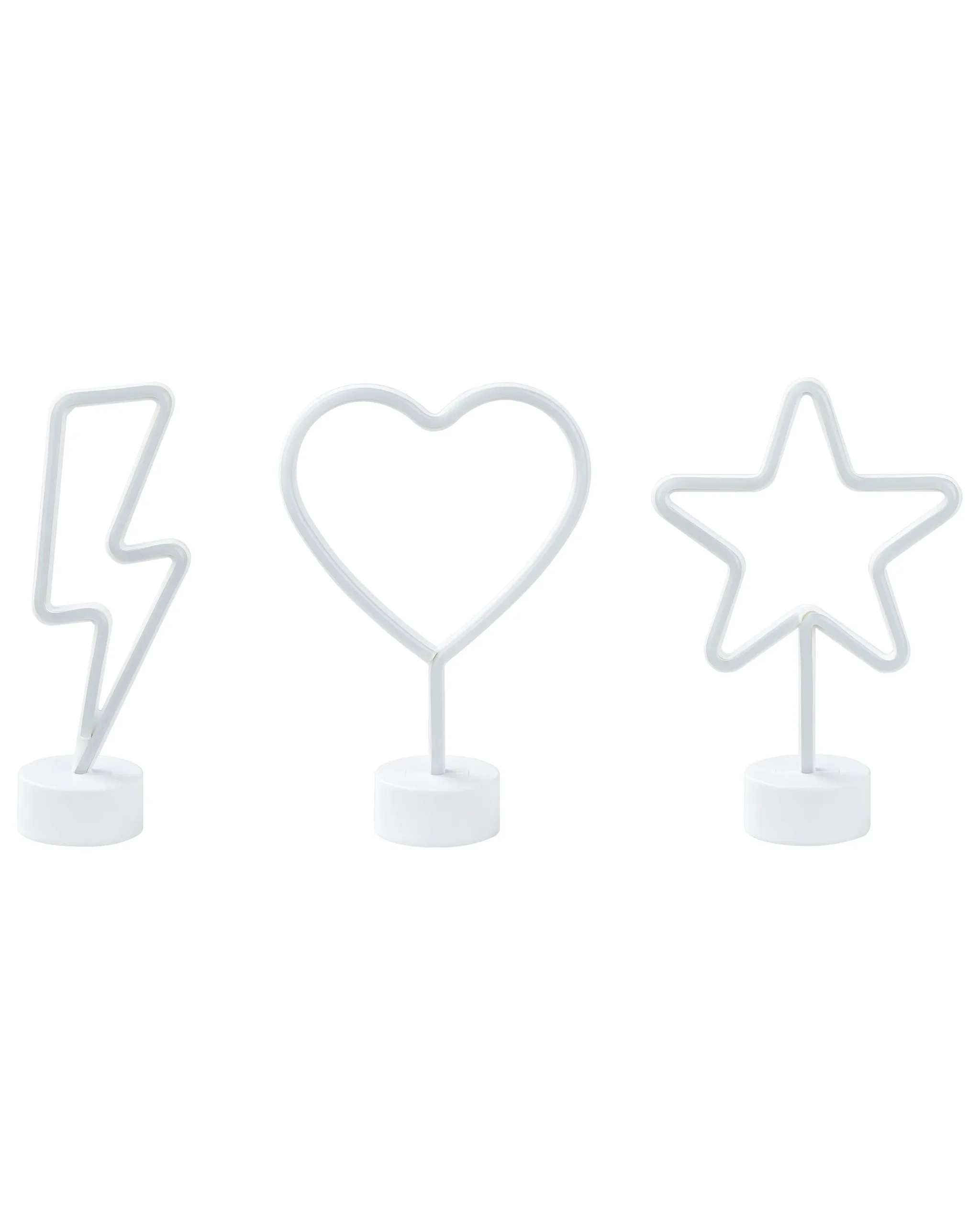 Set of 3 Neon LED Signs FLORETTA  Multicolour